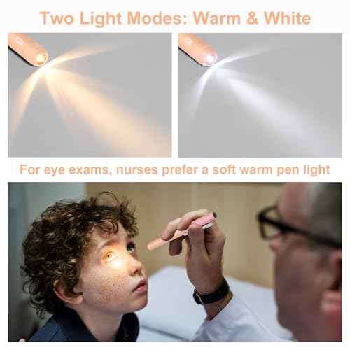 RISEMART Pen Light, Nurse Led Medical Penlight with Pupil Gauge for Nursing Students Doctors Black and Silver with Batteries