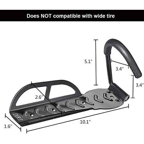 Dirza Bike Rack Garage Wall Mount Bike Hanger Bike Hooks Bike Storage Bicycle Vertical System for Garage Indoor Shed - Easily Hang/Detach - Holds up to 65 lb with Screws Black