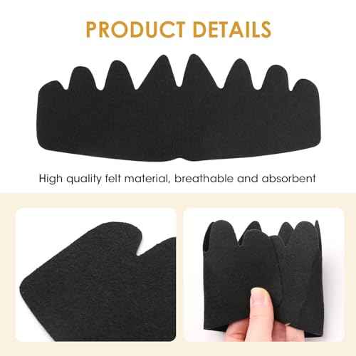 10-Pack Black Baseball Cap Inserts, Flexible Washable Hat Shaper Liner for Snapback, Fitted, Trucker Caps, Reusable Hat Felt Shapers, Crown Support (Black)