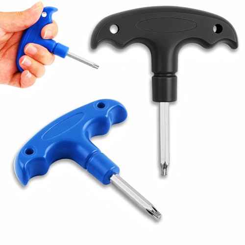 2 Pcs Golf Torque Wrench Tool - Stainless Steel Portable Golf Driver Club Adjustment Tools with Plastic Handle for T25 (Blue) and T20 (Black)