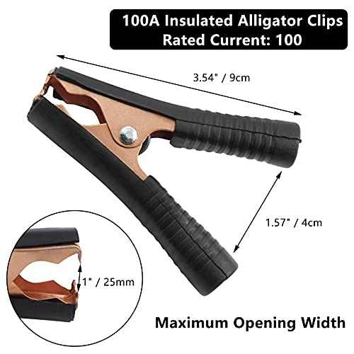10Pcs 100A Insulated Alligator Clips Electrical Heavy Duty Alligator Clamps, Battery Replacement Cable Metal Spring Loaded Jumper Clips for Car Auto Vehicle Boat (Red & Black£©