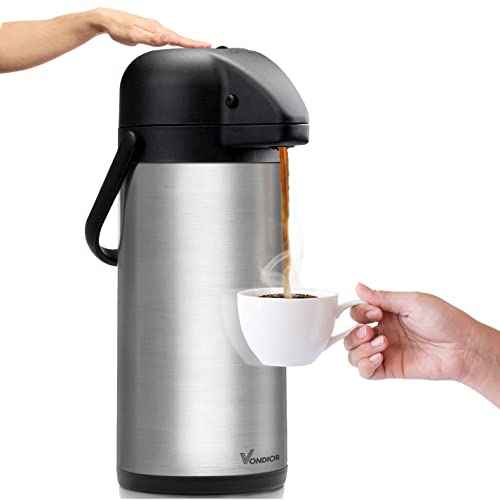 Coffee Carafe for Keeping Hot - 102oz/3L Airpot Coffee Dispenser with Pump - Insulated Stainless Steel Hot Beverage Dispenser for Parties - Thermal Carafe for Hot Drinks Water Tea Chocolate