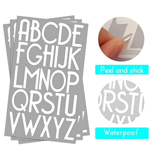 Olaine 2 Inch White Vinyl Alphabet & Number Stickers Self-Adhesive Mailbox Kit