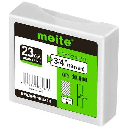 meite 23 Gauge Pin Nails, 3/4-Inch Micro Headless Piner Nails - Galvanized 23GA Pins Nails for Nail Gun, Ideal for Fine Woodworking and Trim Work (10,000 Counts)