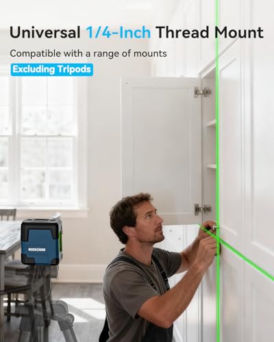 RockSeed Cross Line Laser Level with Self-Leveling & 360° Rotatable Beam — Not Tripod Included