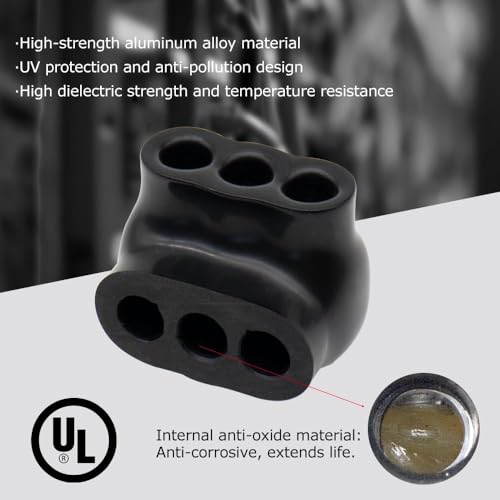 MAKERELE 3-Port Single-Sided Insulated Wire Connector 1/0-14AWG - Pack of 3