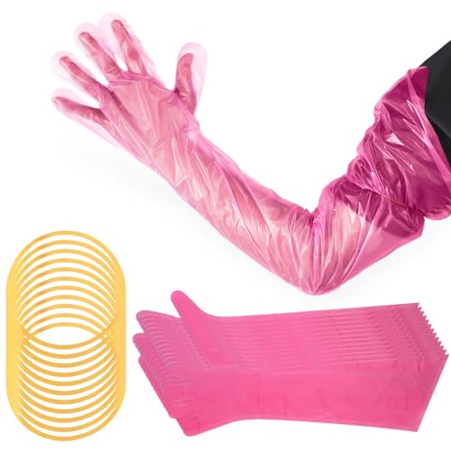 50 Pcs Disposable Dressing Gutting Gloves 35 Inch Shoulder Length Field Dressing Gloves Veterinary Insemination Glove