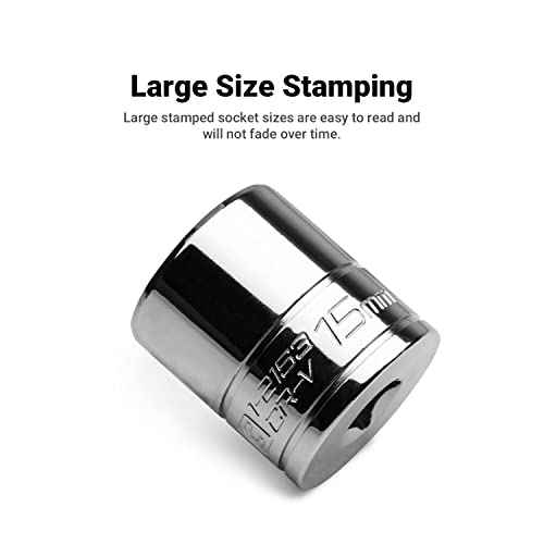 Capri Tools 14 mm Shallow Socket, 1/4 in. Drive, 12-point, Metric