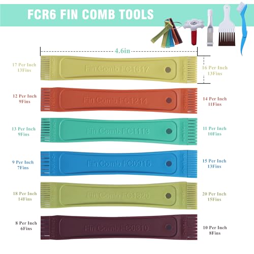 LONCHDAN Multicolor 10-Piece AC Fin Comb & Coil Cleaning Tool Kit