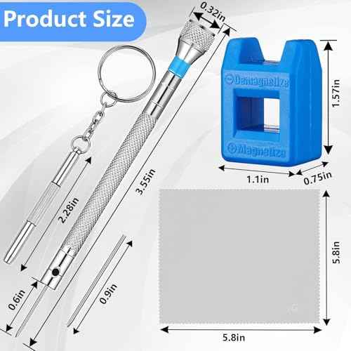 13PCS Professional Watch Screwdriver Set, AOMISIV Micro Precision Glasses Repair Kit, with 13PCS 0.6-2.0MM Extra Replace Blades, for Eyeglass Sunglass Watchmaker Jewelry Computer Phone Small Tools