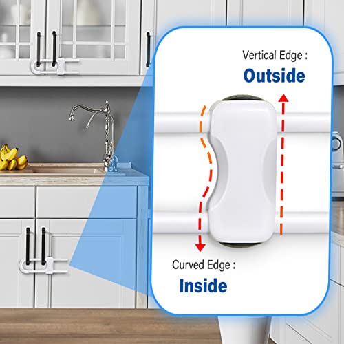 SPISPI Baby Proofing Cabinet Locks White Pack of 2 - Child Safety Locks for Cabinets & Drawers