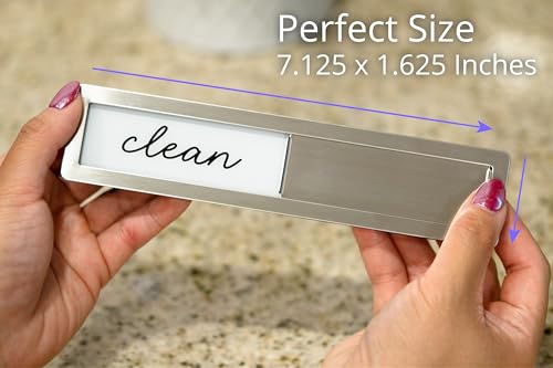 SimplyNeat Millennial Gray Clean/Dirty Magnetic Dishwasher Sign – Stainless Steel