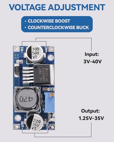 5 Pack LM2596 DC-DC Buck Converter Adjustable Voltage Regulator 3-40V to 1.5-35V