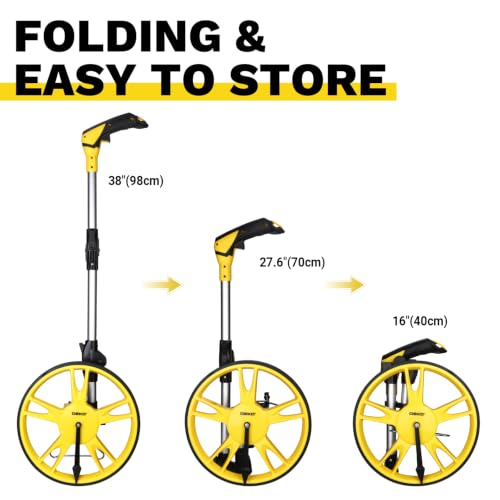 DEKOPRO 12-Inch Measuring Wheel with 99,999.9 Ft Capacity, Portable No-Reset Wheel