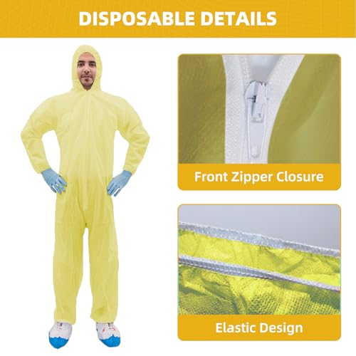 Colorful Disposable Coverall, PP Hazmat Suits with Hood and Elastic Cuffs for Spray Painting Industrial