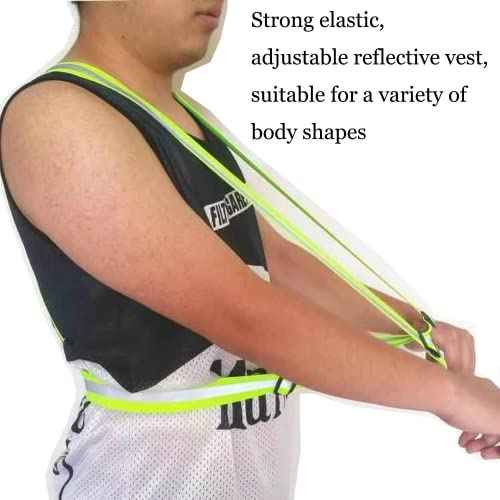 Reflective Safety Vest 2pcs - High Visibility Vest Adjustable Straps for Outdoor Jogging, Cycling, Walking and Riding