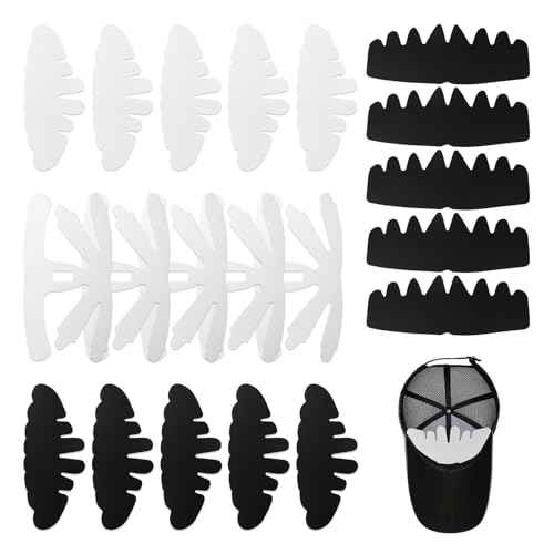 20Pcs Hat Shaper Insert - Baseball Caps Inserts Shapers - 4 Design Hat Shapers for Caps, Reusable Crown Support Brim Cap - 2 Colors Hat Insert to Keep Shape for Snapback Cap, Ball Sports Hat and More