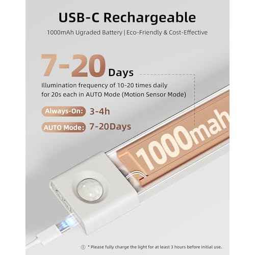 EZVALO 3 Pack 7¡± Motion Sensor Light Indoor, Wireless Under Cabinet Lighting, 30 LED Rechargeable Closet Lights, Dimmable, 3 Color Temperatures, Counter Lights for Wardrobe, Pantry, Bedroom, Kitchen