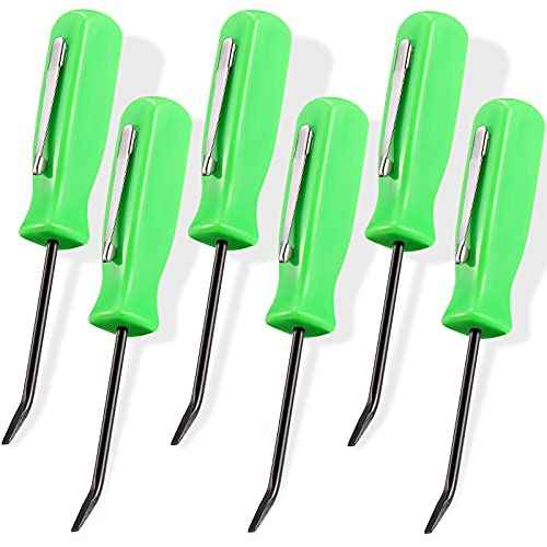 6 Pieces Mini Pocket Pry Bar Green Pocket Bar with Clip Set 4.5 Inch Length Mini Pry Tool for Home Office Car Repair Gadgets Mechanics Electricians Technicians (Green)