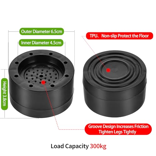 Mini Fridge Mat with 4 Base Risers - 24x24 inch, Leak-Prevention Pad
