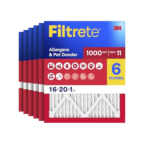 Filtrete 16x20x1 MERV 11 Air Filter 6-Pack | HEPA Furnace & HVAC Replacement
