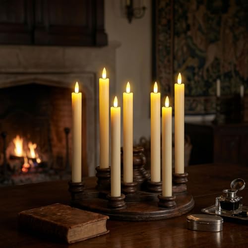 GenSwin Ivory Flameless Taper Candles Set with Remote & Timer - Safe LED Battery Operated Decor