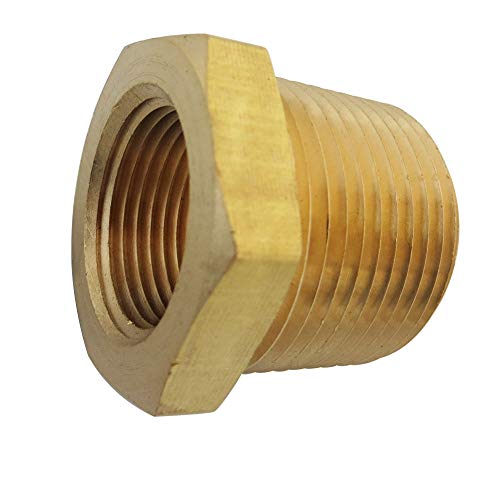 5-Pack 1/2" NPT Male to 1/4" NPT Female Brass Pipe Fittings Reducer Adapter Set — 1200 PSI