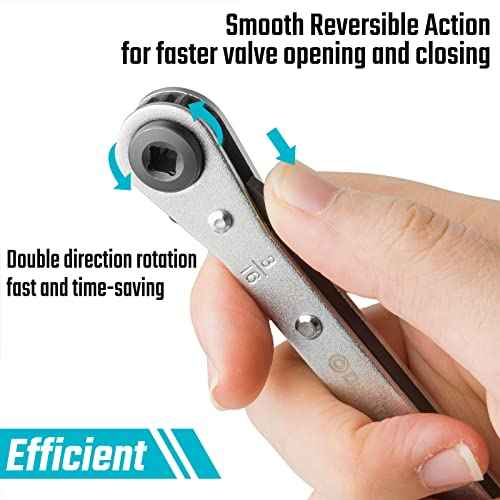 DURATECH 4 IN 1 HVAC Service Wrench, 3/16", 1/4", 5/16", 3/8", Air Conditioning & Refrigeration Equipment, Hex Bit Adapter