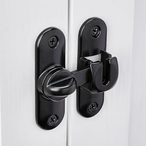 INIRET Black Barn Door Lock 90/180 Degree Flip Gate Latch - Variation 1