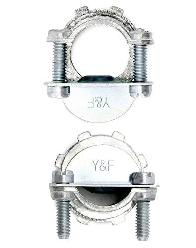 QWORK 1/2 Inch Steel Cable Connectors – Pack of 16 Clamp Type Conduit Fittings
