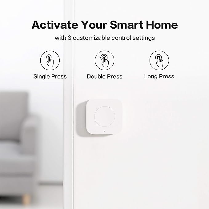Aqara Zigbee 3.0 Wireless Mini Switch T1 Smart Button, No Wiring Needed