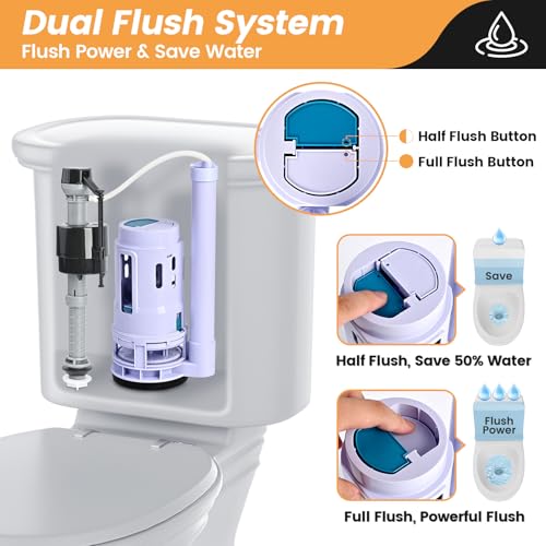 3-Inch Dual Flush Valve Replacement Kit for 2-Piece Toilets - Universal Fit, Push Button, Gasket & Bolts, Compatible with Glacier Bay, Toto, American Standard