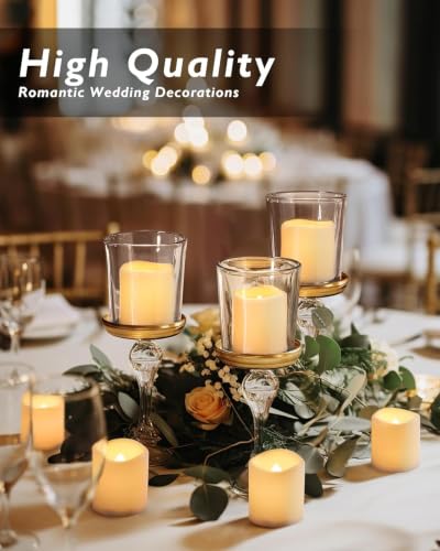 Homemory Ivory Flickering LED Votive Candles - 24 Pack, Warm White, Battery Operated