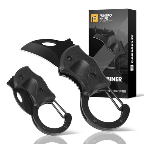 FUNBRO 1 Pack Black Small Pocket Knife for Men, EDC & Camping Gear