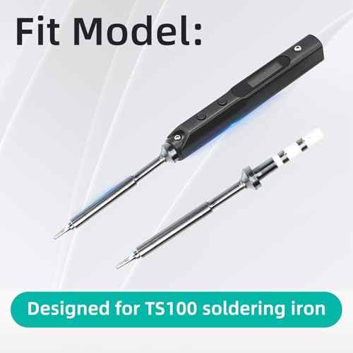 TS100 Soldering Iron Tip, Portable Mini Electric Soldering Iron Tip Replacement, Welding Tool Rapid Heating Tip for TS100 Soldering Iron (TS100-BC2)