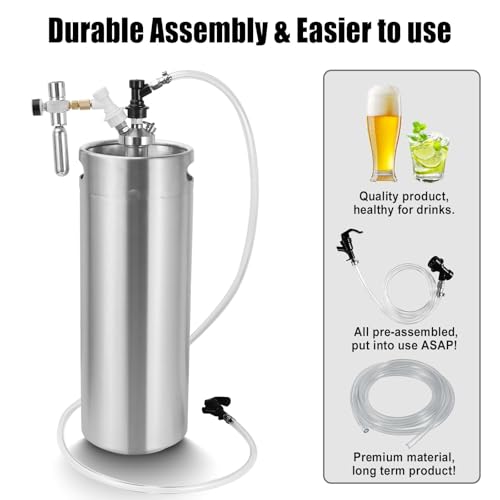 Ferroday 5ft Ball Lock Beer Line Assembly Kit for Corny/Keg Taps - Includes 5 ft Tube & Accessories