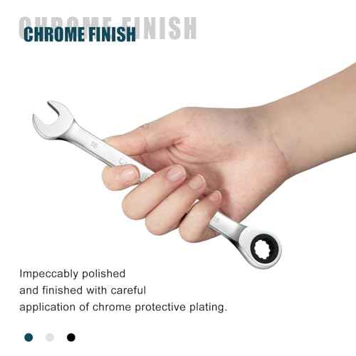 SORAKO 18mm Ratcheting Combination Wrench, Chrome Vanadium Steel Gear Wrench, Industrial Grade Cr-V Steel Gear Spanner, Household Garage Tools(Metric)