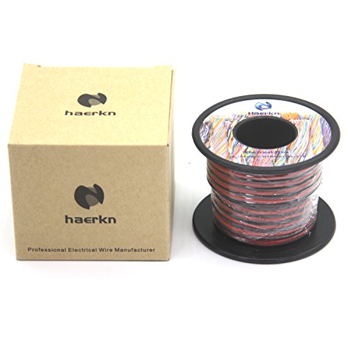 Haerkn 18AWG Silicone Electrical Wire Cables 2 Cores 30ft Spool - Flexible, High-Temperature Resistance