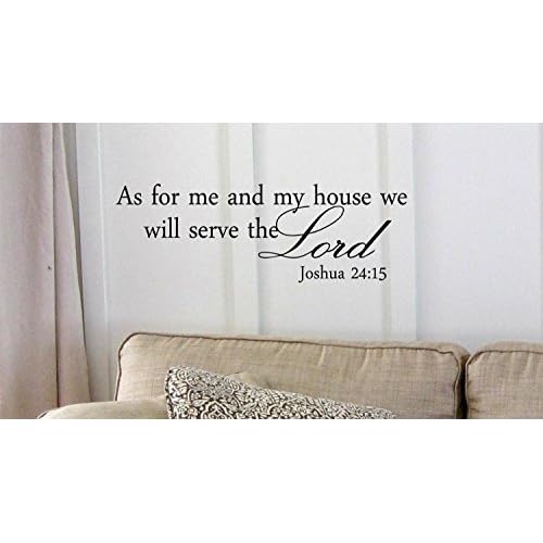 DG-AS-1 As for Me and My House, We Will Serve The Lord Vinyl Wall Art Inspirational Quotes and Saying Home Decor Decal Sticker Steams