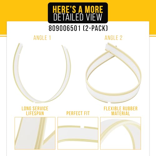 PartsBroz 809006501 Dishwasher Bottom Door Gasket - 2 Pack for Frigidaire/Kenmore/Crosley