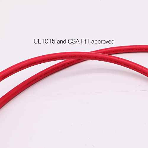 6 AWG Gauge UL1015 Wire Battery Power Tinned Oxygen Free Copper OFC Welding Cable Boat Inverter 6 1/2feet Black and 6-3/8inch Lugs Terminal Connectors with Heat Shrink Tube