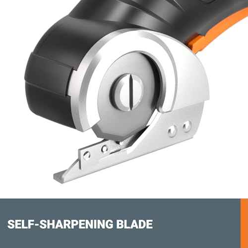 Worx Zipsnip Cordless Electric Scissors, Rechargeable Cardboard Box Cutter, 4V Powerful Fabric Scissors with 2 Safety Blades & Storage Bag WX082L.2