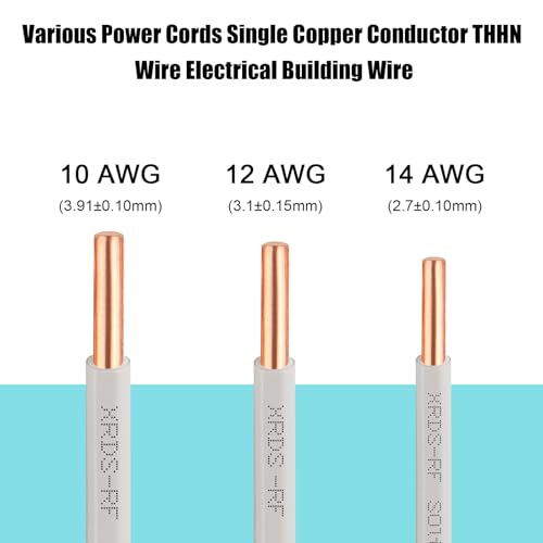 XRDS RF White 14AWG THHN Copper Wire 25FT - Heavy-Duty Electrical Cable