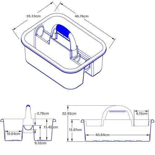 Akro-Mils 09185 Plastic Tote Tool & Supply Cleaning Caddy with Handle, (18-3/8-Inch x 13-7/8-Inch x 9-Inch), Blue (09185BLUE)