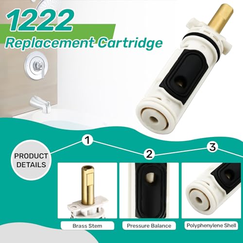 1222 Replacement Cartridge Kit for Moen Posi-Temp Shower Faucet - Easy Install, Durable Brass Core