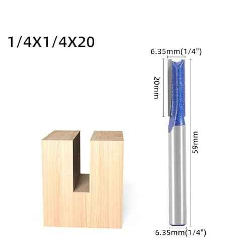Professional Double Flute Straight Router Bits, 1/4 Shank Flush Trim Router Bit Set, Cutting Diameter Respectively 1/2¡±,1/4¡±, 3/8¡±,5/16¡± (Size 1)