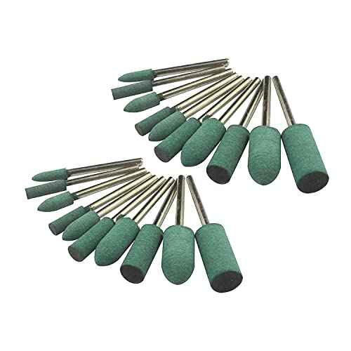 Luo ke 20 Pcs Rubber Polishing Bits, 1/8'' Shank Silicone Rubber Buffing Tools Polishing Kits for Rotary Tools