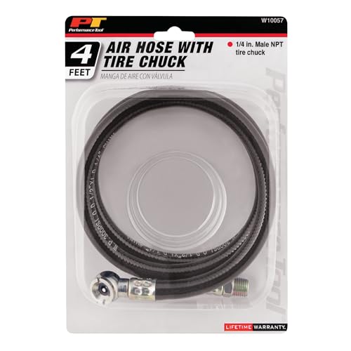 Performance Tool 4 ft PVC Air Hose with 1/4 in NPT M Thread, 300 PSI