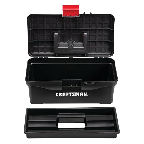 CRAFTSMAN 13-Inch Lockable Tool Box with Interior Tray - Red/Black (Pack of 1)
