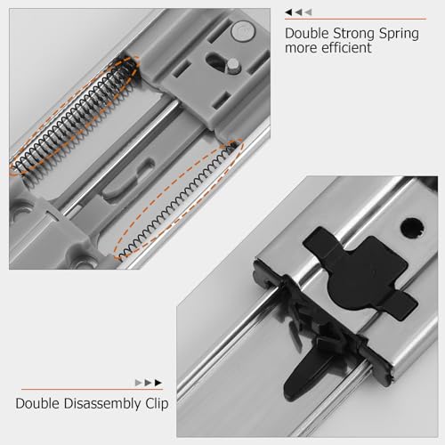 LONTAN 10 Pairs Silver Soft Close Drawer Slides 22 Inch Heavy Duty Cabinet Rails